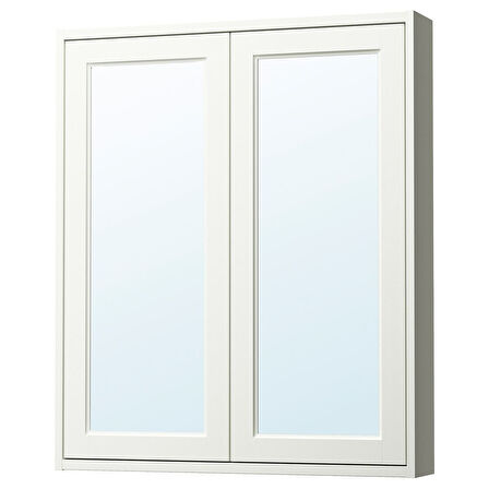 Banyo duvar dolabı, beyaz, 80x15x95 cm, 2 ayna kapaklı