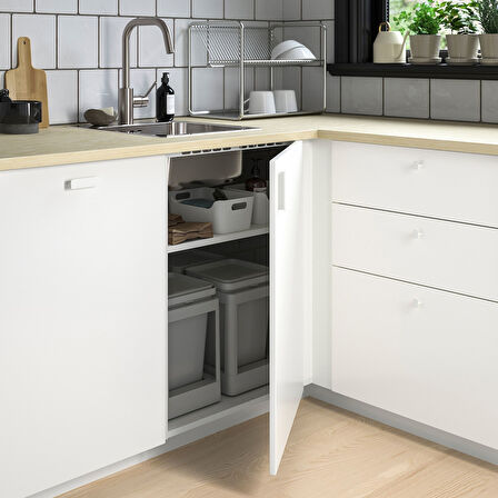 Köşe alt dolap iskeleti, beyaz, 128x68x80 cm