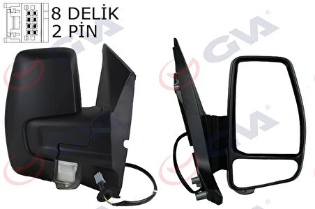 DIŞ DİKİZ AYNASI SAĞ TRANSİT CUSTOM 5362 2012 MEKANİK DESENLİ SİNYALLİ KONVEKS VM-6325R 1766579-682BL5JA6 1766584 2013054 2123243