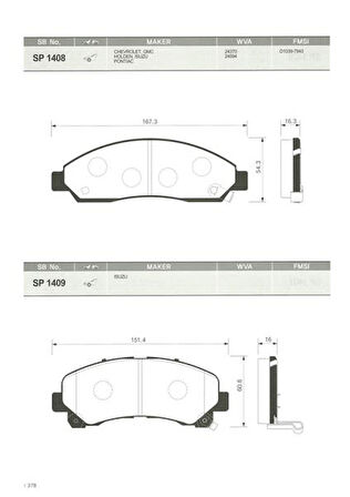 ÖN FREN BALATA ISUZU D-MAX 2.5L DDI 163HP EURO5 4X2 4X4 12- Y.M. 94770229 8980791040