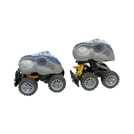 Sürtmeli Dinazor Robota Dönüşen Araba 14 Cm - Gri