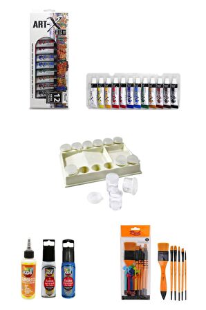 Ric Art-x 12 Ml 12 'li Akrilik 6'lı Sanat Seti