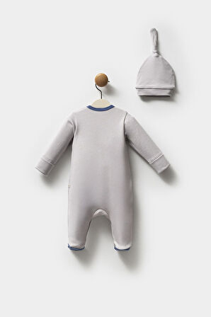 Moi Noi Şapkalı Tulum MNB1250 Gri