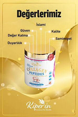 %100 Saf Ve Doğal Yüksek Biyoaktif Çift Hidrolize Kolajen Peptitler içeren Diyet Takviyesi(50günlük)
