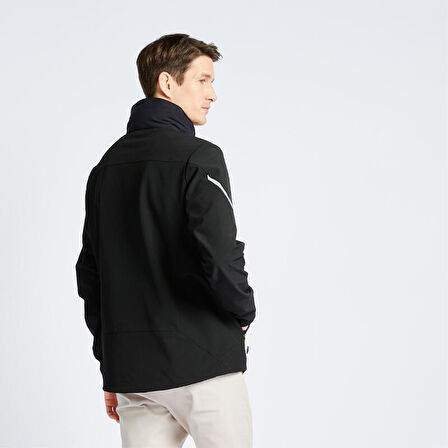 Erkek Rüzgar Kesen Yelkenli Montu - Açık Gri/Siyah - Softshell 500 - 2XL