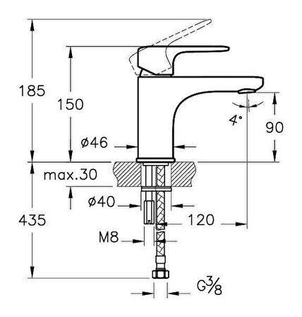 Artema Root Round Lavabo Bataryası A4270526 Bakır