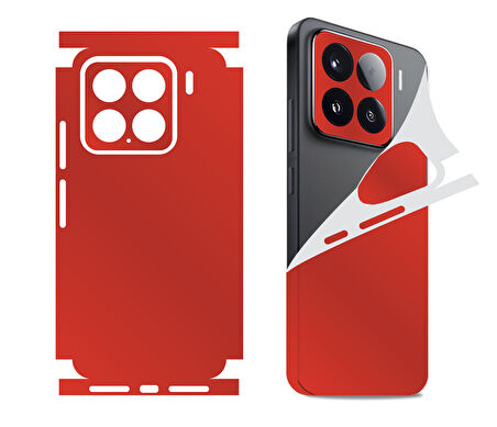 Xiaomi Redmi note 14 için uyumlu 360 full arka kaplama koruma sticker kılıfsız kullanım- KIRMIZI