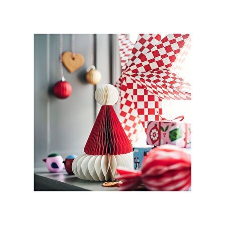 Dekoratif aksesuar, kırmızı-beyaz, 23 cm