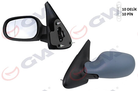 DIŞ DİKİZ AYNASI SOL MEGANE 1999 ELEKTRİKLİ ISITMALI ASTARLI ASFERİK 5 FİŞ VM-129EHPAL 7700431469