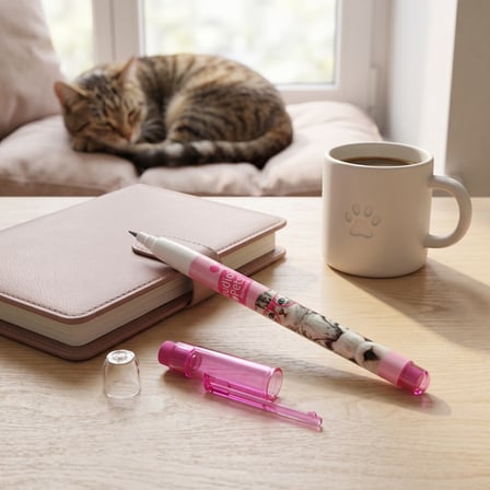BakGelAl Studio Pets Yumurtlayan Kurşun Kalem – Sevimli Kedi Desenli Çocuk Okul Kırtasiye Kalemi