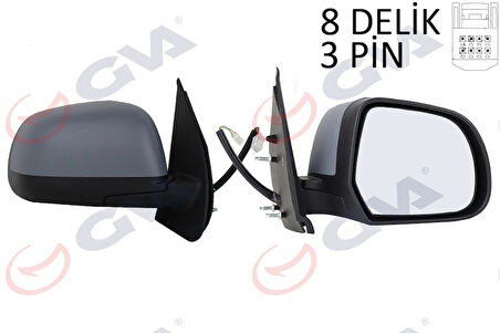 DIŞ DİKİZ AYNASI SAĞ MICRA 2010 ELEKTRİKLİ ASTARLI KONVEKS 3 FİŞ VM-223EHPR 96301 1HB0B