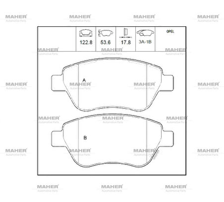 FREN BALATA CORSA D 2006-2014 ÖN 1605359