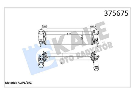 TURBO RADYATÖRÜ INTERCOOLER NISSAN NAVARA NP300 2.3 DCI 2015MERCEDES 10-CLASS 2.3 3.0D 2015 BRAZING 80MM 144614JA0B