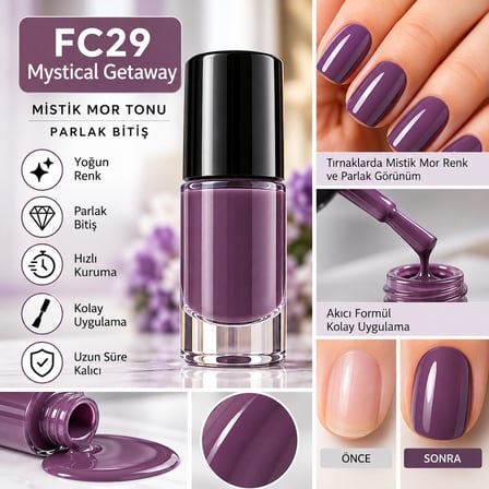 Color Nail Enamel Oje-FC29 Mistik Mor