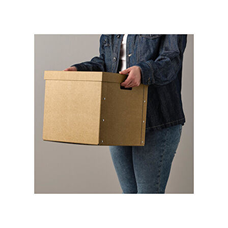 Kapaklı kutu, natürel, 32x35x31 cm