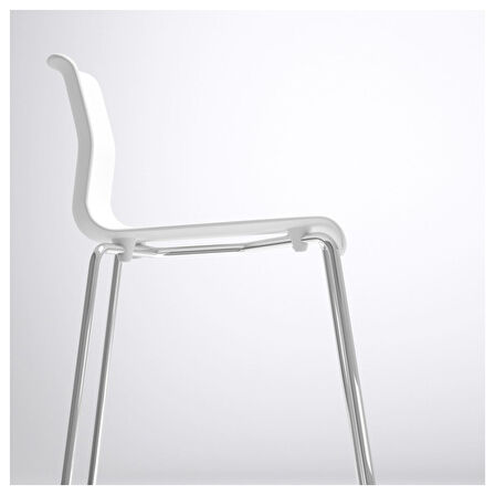 Bar sandalyesi, beyaz-krom kaplama, 66 cm