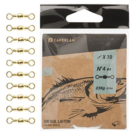 Paslanmaz Fırdöndü - Balıkçılık - 10 Adet - Swivel Brass - 6