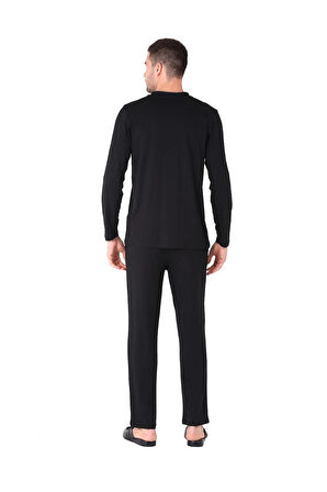 D'S Damat 221001 Uzun Kol Pijama Takımı - Siyah - M