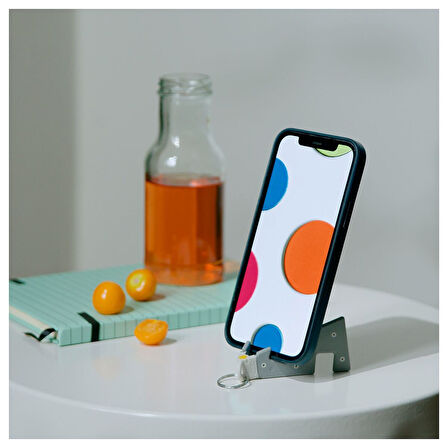 Telefon/tablet standı, gri, 8x4 cm
