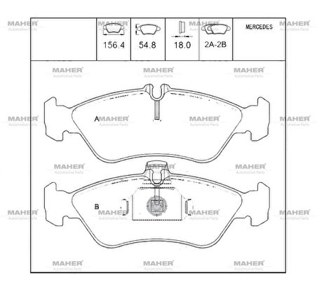 FREN BALATA SPRINTER 1995-2006 / LT28-35 1996-2006 TEK TEKER 3T ARKA 2D0698451