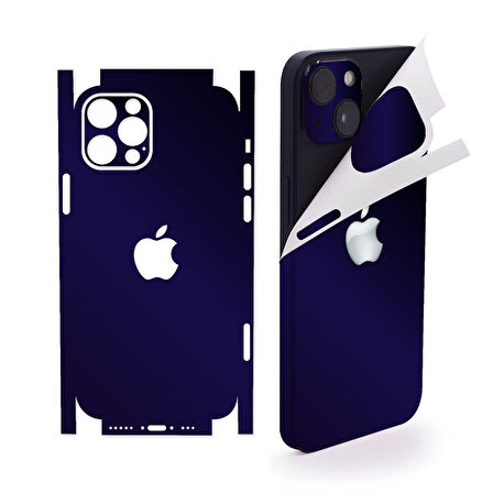Apple İphone 14 plus full kaplama koruma sticker kılıfsız kullanım çizilme önleyici DERİN MAVİ
