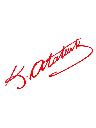 K.Atatürk İmzalı Oto Sticker Küçük Kırmızı 20x5cm