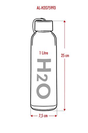 H2o Borosilikat Cam Matara Vakum Kapaklı Su Şişesi Suluk Bambu Kapaklı 1000 Ml