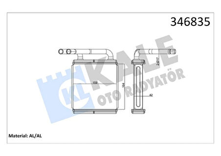 KALORİFER RADYATÖRÜ HYUNDAI H100 2.5L D4BA PANELVAN 1994-2000 - ALEMİNYUM 9721143010 9721143100 9721143050