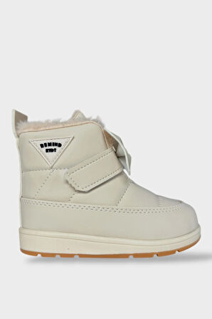 İçi Kürklü Cırtlı Kız Çocuk Bebek Ayakkabısı  BEJ