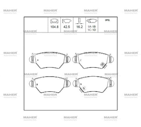 FREN BALATA ASTRA G 1998-2008 ARKA 1605025