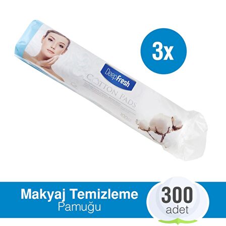 Deep Fresh Makyaj Temizleme Pamuğu 3'lü Paket 300 Adet