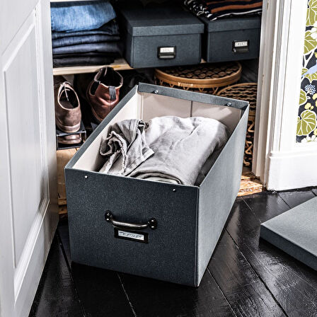 Kapaklı kutu, koyu gri, 35x56x30 cm