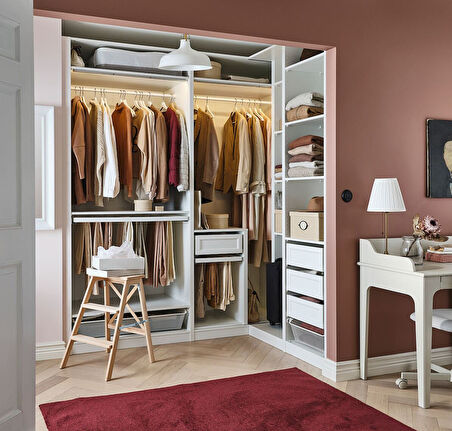 Ek köşe ünitesi, beyaz, 53x58x201 cm