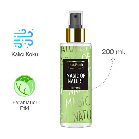 Deep Fresh Magic of Nature Nemlendirici Tüm Cilt Tipleri için Ahududu&Ananas&Mandalina Kokulu Vücut Losyonu 200 ml Cilt Bakım Seti 