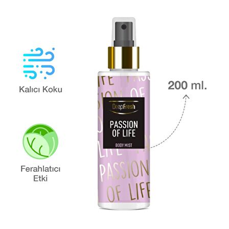 Deep Fresh Passion of Life Nemlendirici Tüm Cilt Tipleri için Mandalina&Vanilya Kokulu Vücut Losyonu 200 ml Cilt Bakım Seti 