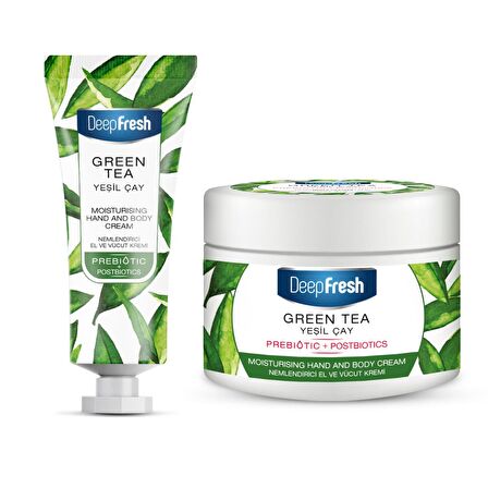 Deep Fresh Nemlendirici E Vitaminli ve Parabensiz Tüm Cilt Tipleri için Yeşil Çay Kokulu Vücut Kremi 50 ml & 250 ml 