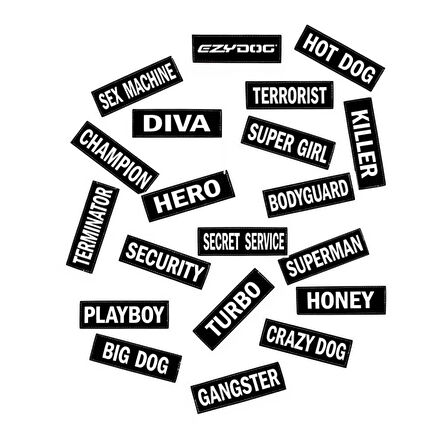 EzyDog Patch Göğüs Tasması Yan Etiketleri HERO