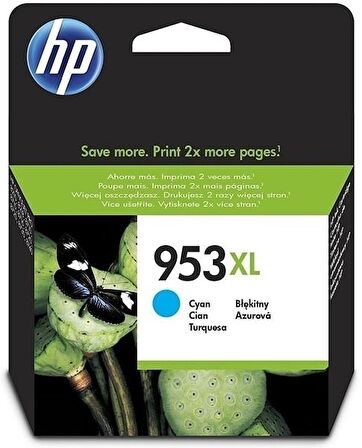 HP 953XL-F6U16AE Mavi Orjinal Kartuş