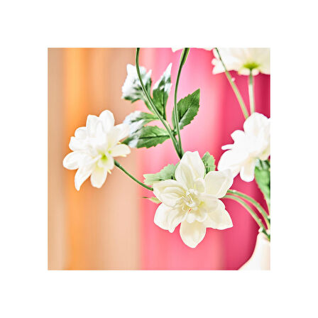 Yapay çiçek, beyaz, 66 cm, yıldız çiçeği, iç-dış mekan