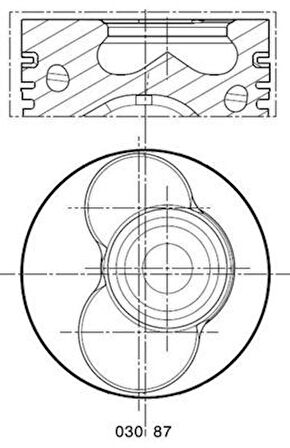030PI00087102 MOTOR PİSTON SEGMAN 0.50 VW T5 AXB-AXC 3.4 SİLİNDİR 80.01 030 PI 00087102 038107065