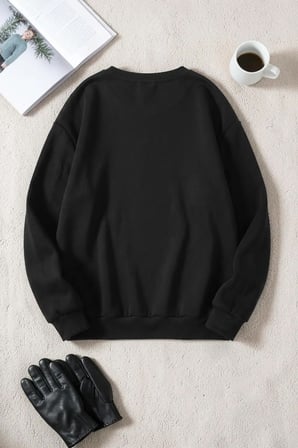 Unisex Hollywood Life Baskılı Bisiklet Yaka Sweatshirt