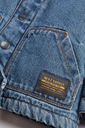 Pamuklu Borg Astarlı Denim Ceket