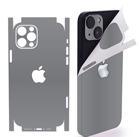 İphone 13 için uyumlu 360 full arka kaplama koruma sticker kılıfsız kullanım- GRİ