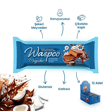 Waspco Bi̇tter Çi̇kolatalı Hi̇ndi̇stan Cevi̇zli̇ Meyve Bar 35 Gr