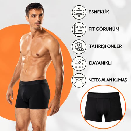 Tutku Likralı Erkek Boxer-Siyah-XL-1 Adet