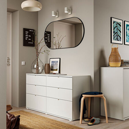 6 çekmeceli şifonyer, beyaz, 140x47x75 cm