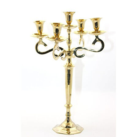 Pirinç 5'li Şamdan 