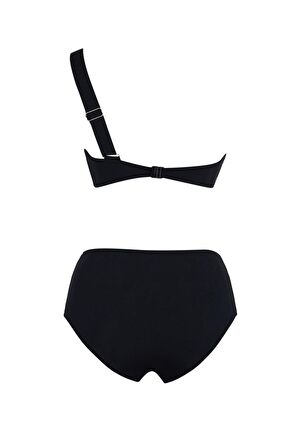 Yüksek Bel Tek Omuz Aksesuarlı Bikini Takım SLR 302