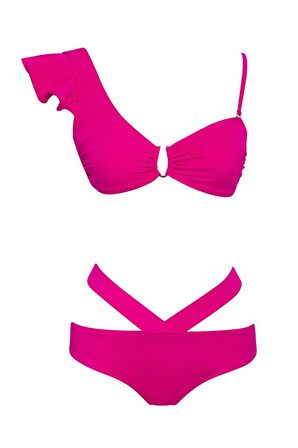 V Yaka Volanlı Bikini Takımı SLR 329