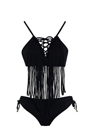 Püsküllü Üçgen Bikini Takım 